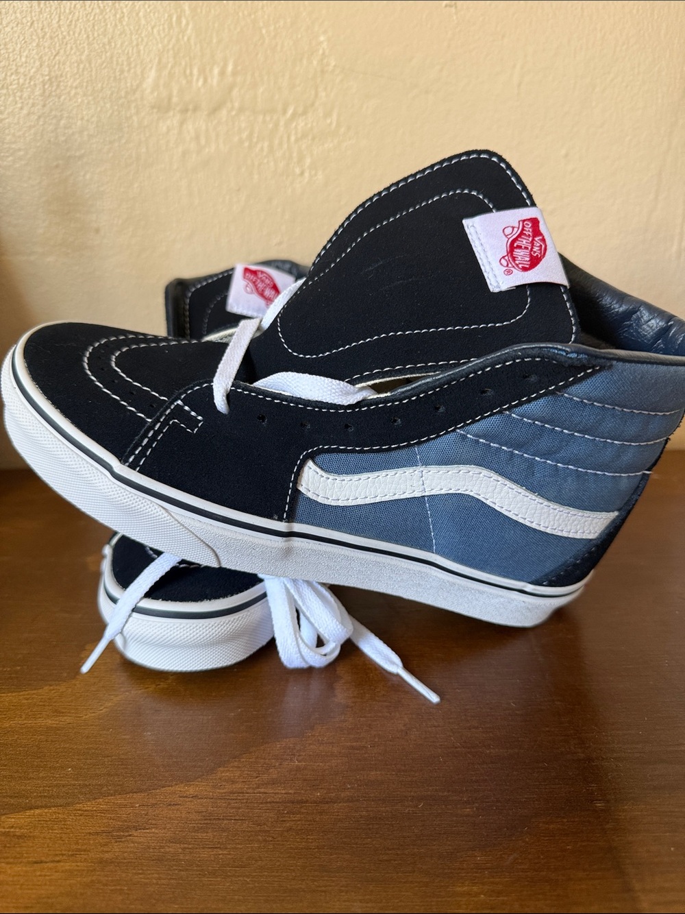 Vans Sk8-Hi Two-Tone High Top Sneakers — Black & Slate Blue
